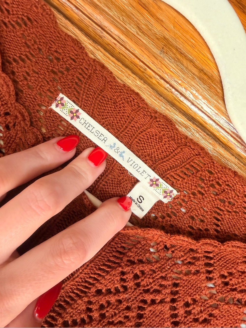 Chelsea & Violet Rust Ruffle Knit Sweater - Picture 2 of 4